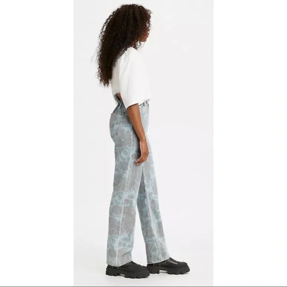 Ganni x Levis Floral Print Hi Rise Straight Leg Size 27 x 31 - Picture 7 of 11